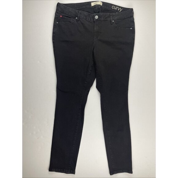 Slink Jeans Curvy Women's 16 Black Cotton Blend Stretch Casual Tapered Leg - Picture 2 of 9